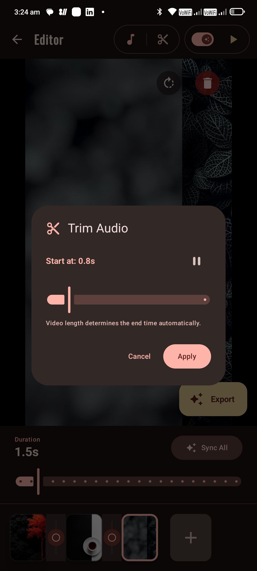 Audio Trimming Feature